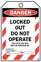 DANGER TAG-LOCKED OUT DO NOT ( 100X150) ( PKT 10) 